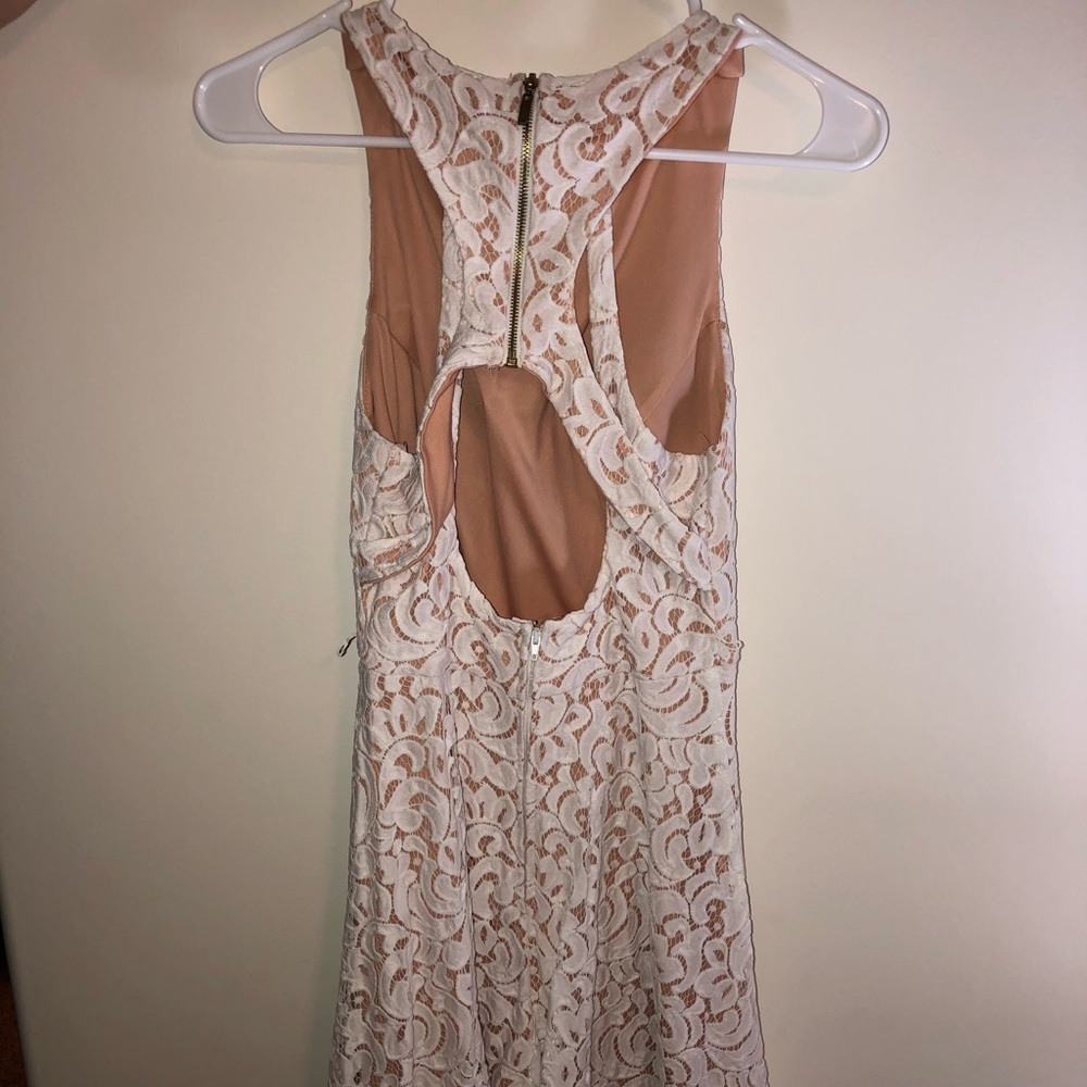 White and nude lace dress!